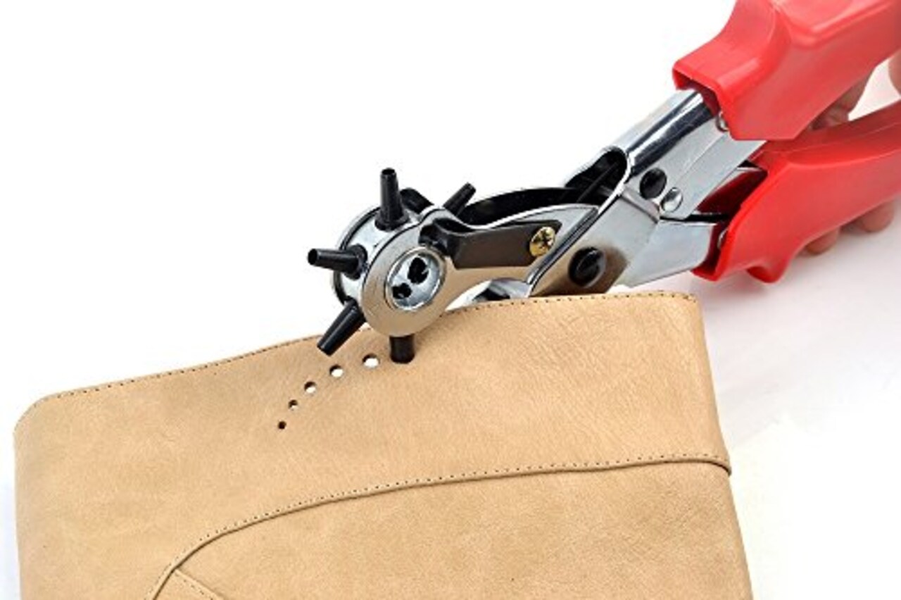 eZthings Professional Leather-Craft Punching Tool Revolving Punch Pliers  Belt Leather Hole Puncher